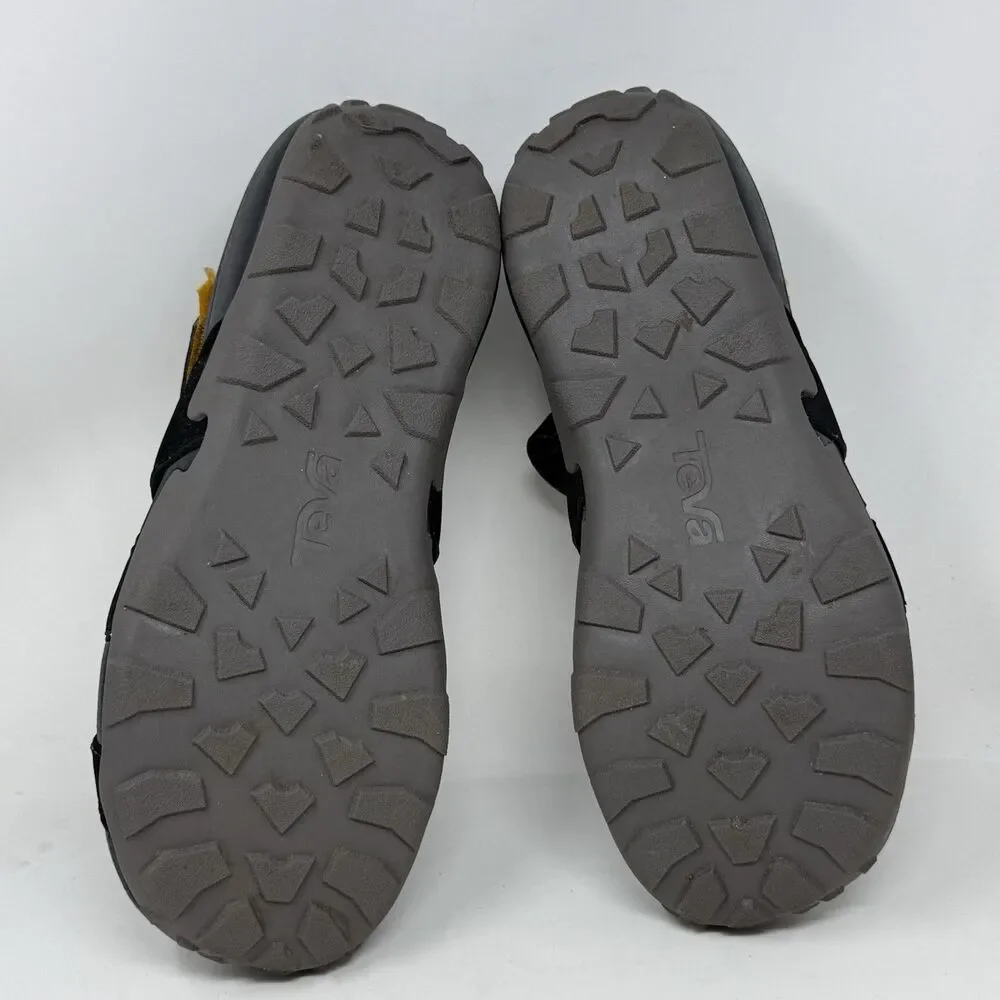 Teva Flintwood Sandals Mens 10 Black Mesh Hiking Water Ankle Strap Hook Loop